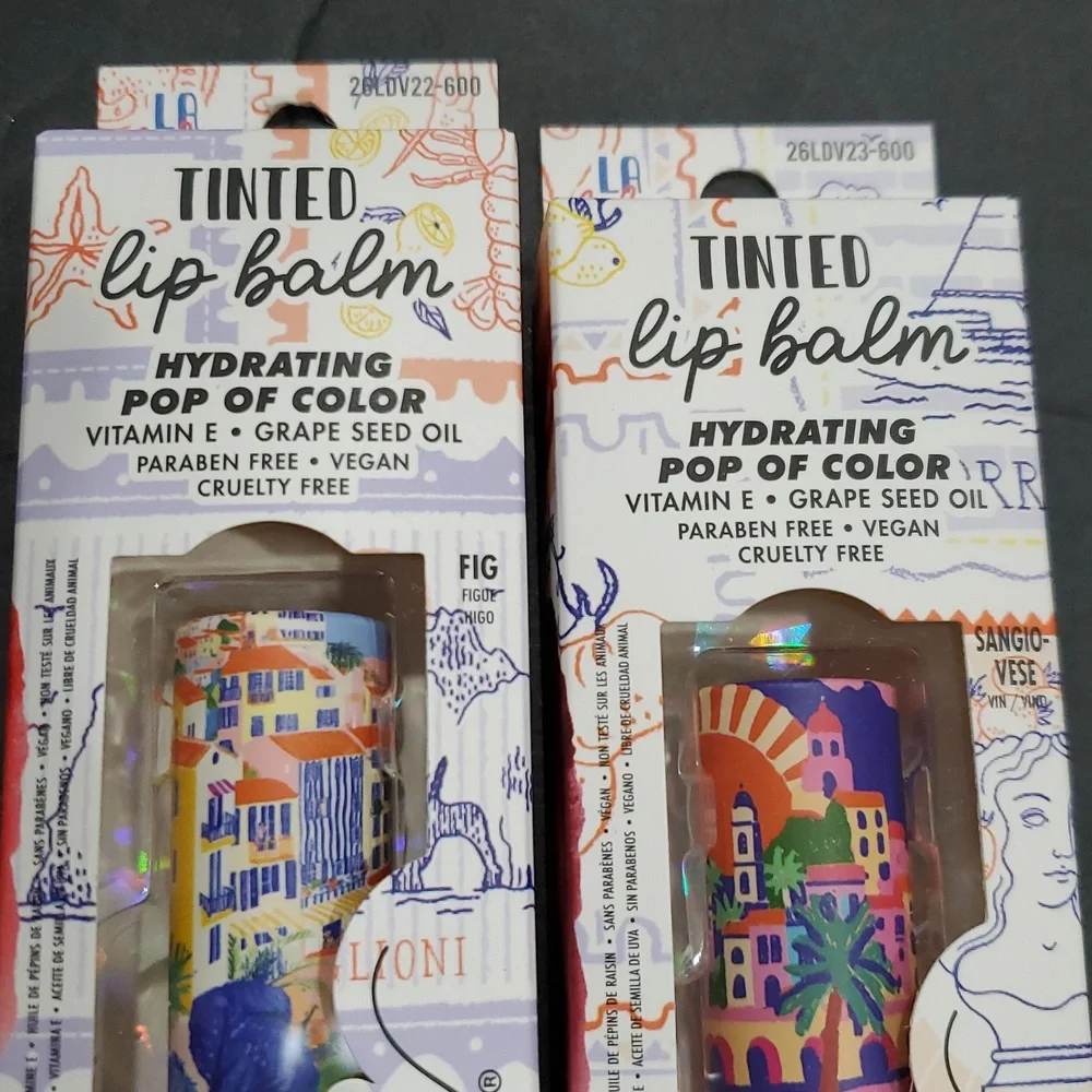 2pack Fig and Sangiovese vitamin E and Grape‎ seed oil infused tinted lip balms